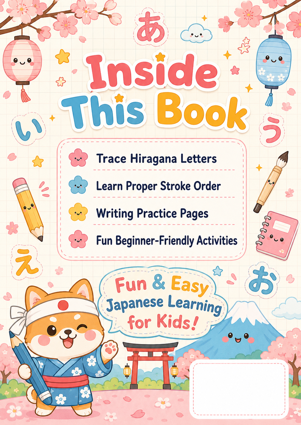 Learn Japanese Hiragana Practice Workbook for Beginners (Digital PDF)