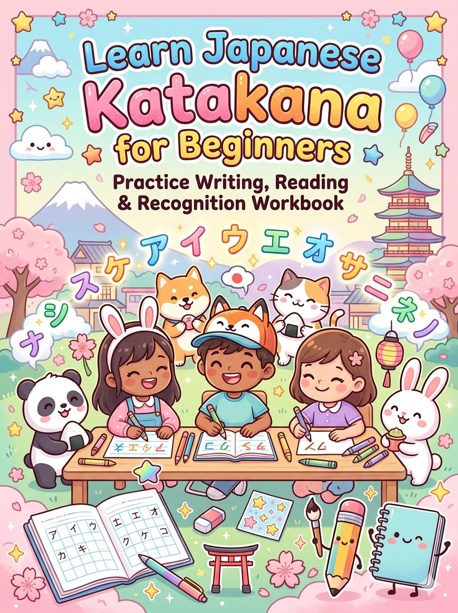 Learn Japanese Katakana Practice Workbook for Beginners (Digital PDF)